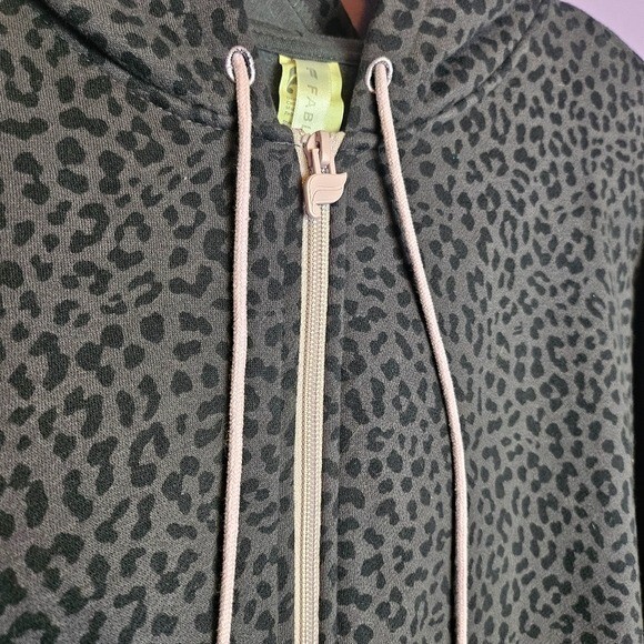 Fabletics Gray Leopard Print Fleece Jumpsuit - image 4