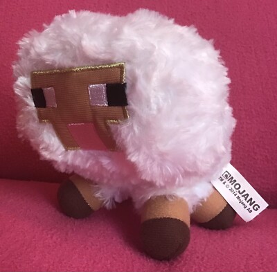Minecraft Mojang weißes flauschiges Pixelschaf weiches Plüschtier 5 Zoll 2014 Jazwares