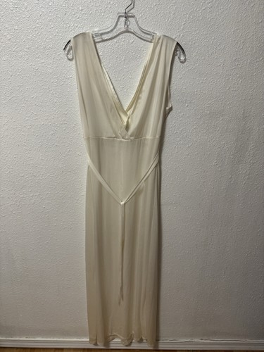 Vintage Undercover Wear Damen seidiges Full Sweep Negligee Nachthemd Maxi Schlupfkleid - Bild 8 von 10
