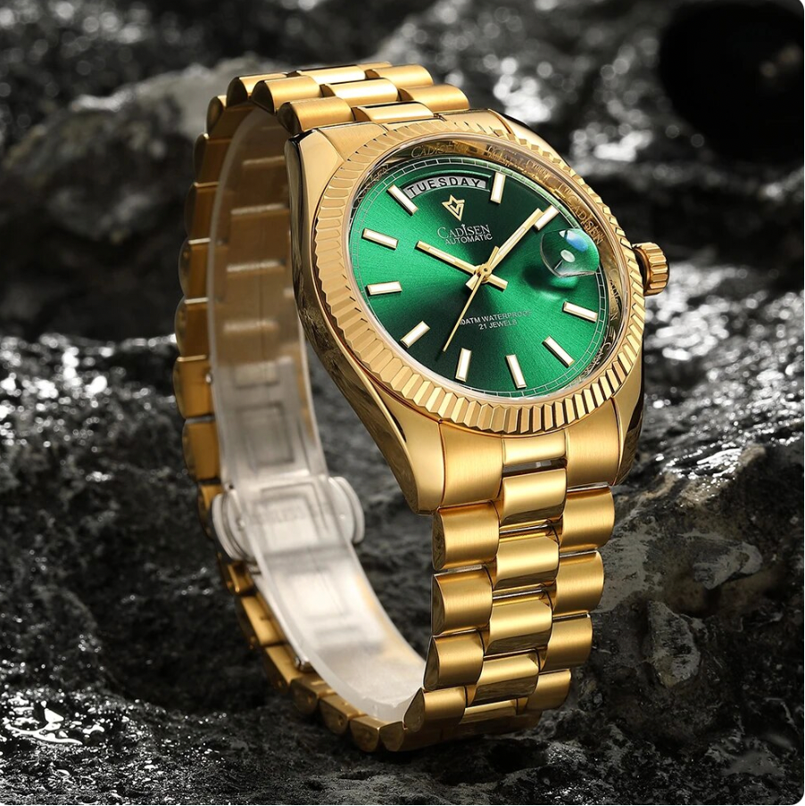 Cadisen Gold Watch Cadisen Mens Watch Waterproof Automatic Steel