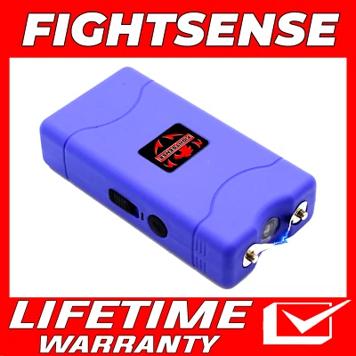 FIGHTSENSE Mini Stun Gun 10 Mil Volts With Led Light Extremely Powerful Purple