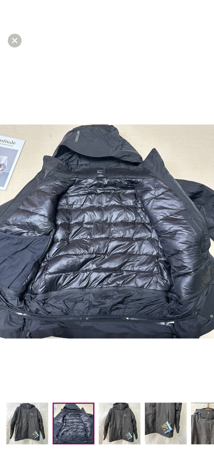 arcteryx ski jacket black XL new thumbnail 2