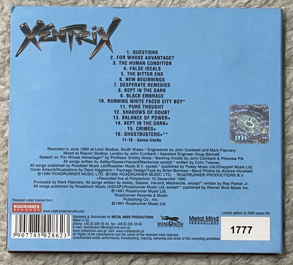 XENTRIX “For Whose Advantage?” (MASS CD DG 0977) - Image 2 of 4