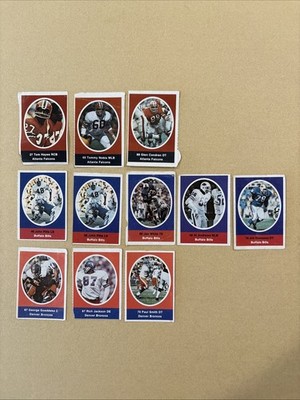 1972 Sunoco Lot of 11 Atlanta Falcons Buffalo Bills Denver Broncos Vg