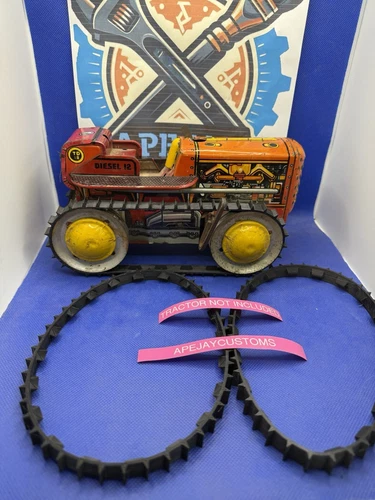 1 set of ne tracks Marx Tin Wind-up Red Climbing Tractor TD 18 Diesel 12 Litho