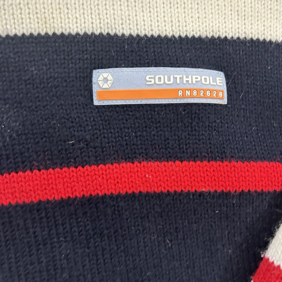 Vtg Southpole Sweater Mens XL Mock Turtleneck Striped Multicolor 90s Y2k Hip Hop - Image 3 of 4