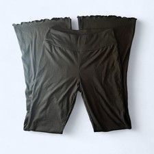 No Boundaries MEDIUM Rib Knit Stretch Flare Lettuce Hem Leggings Pants Black