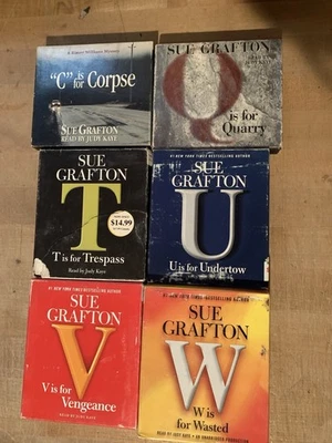 Sue Grafton CD 6 Audio Book Lot C Q T U V W used good - Image 1 of 4
