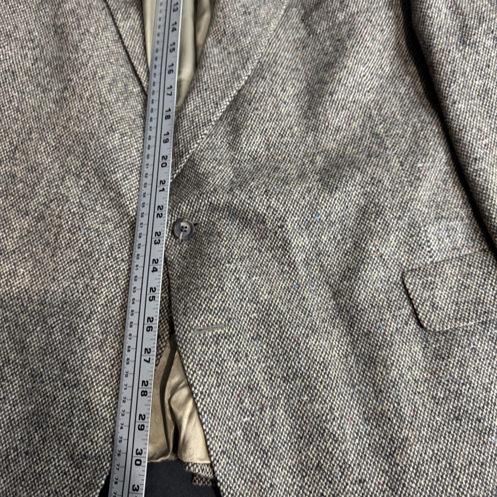 1980s Hart Schaffner Marx Mens Blazer Jacket Wool Tweed Tan Brown 56R