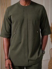 Men's Luxury African Kaftan Shirt Embroidered Designer Senator Wear. Men 2-Piece
