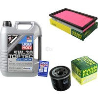 Mann Inspektionspaket 5L Liqui Moly Top Tec 4600 5W-30 FüR Nissan Note 1.6 NV200