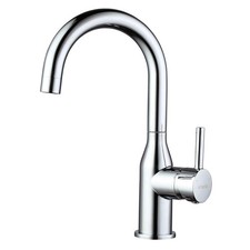 Bar Sink Faucet Chrome Modern Single Handle Bar Faucet 1 Hole Small Kitchen S...