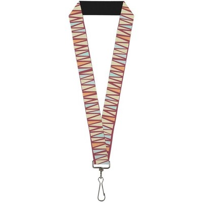 Buckle-Down Lanyard-1.0''-Zig Zag Doodle Red/tan/Blues/Orange 22'' x 1 (US IMPORT)