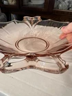 Fostoria Fairfax Pink Depression Glass Handled Bowl 10-1/2” Vintage