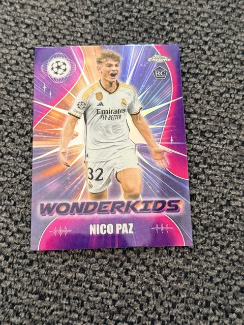 Topps Chrome UEFA Club Competitions 2023-24 Nico Paz RC Wonderkids WK-10