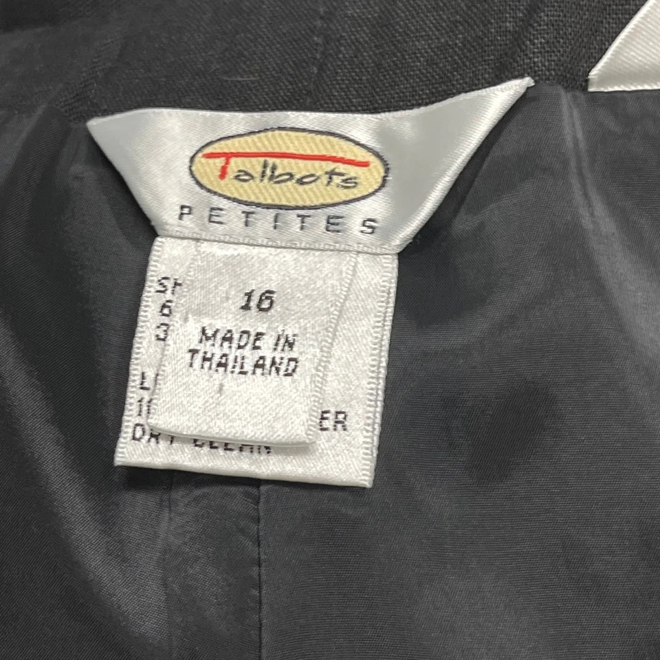 Pantalones Talbots Mezcla de Lino Mujer 16 Petites Gris Tela Elástica Hechos en Italia  Foto 3 de 4