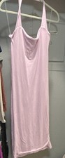 Pink Women  s Full Slip L/G Solid Wireless Adjustable Spaghetti Straps