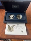 2012 S REVERSE PROOF SILVER EAGLE 2 COIN SAN FRANCISCO SET WITH BOX/COA