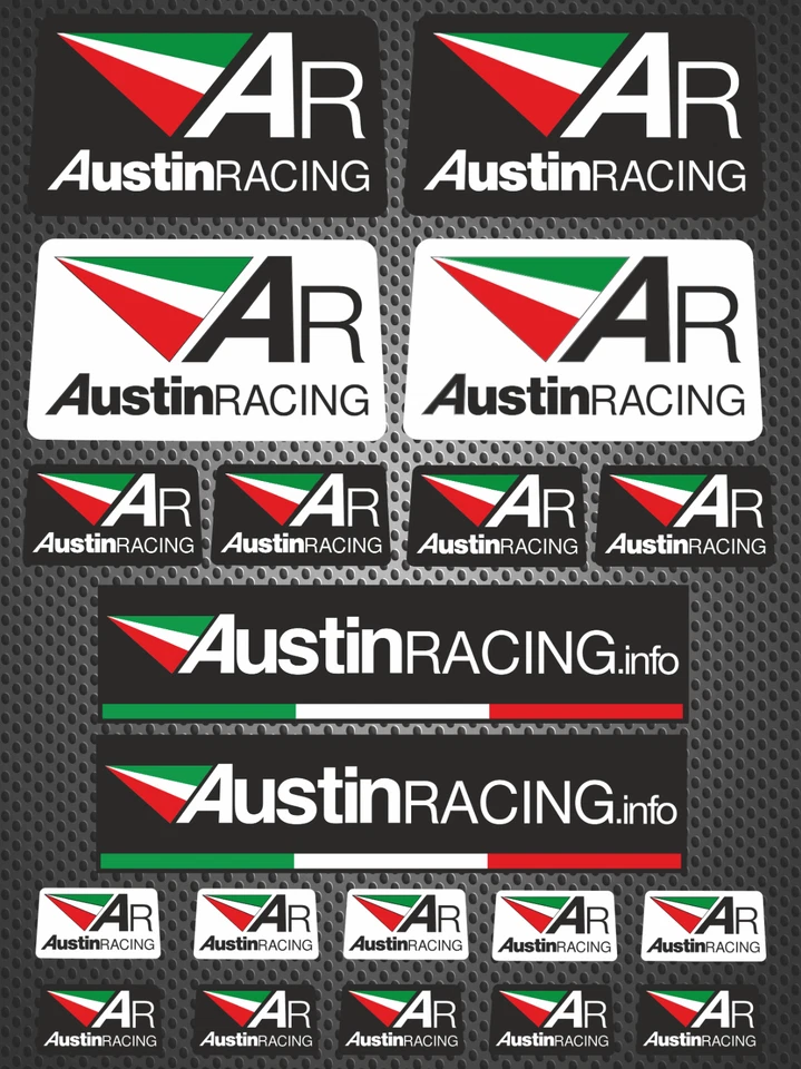 20 x Austin Racing Aufkleber/Decals Moto GP Race Auspuff