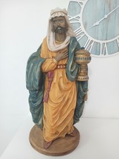 Statua Re Magio Moro Baldassarre 75 cm Resina Bompiani 90 Presepe Made in Italy