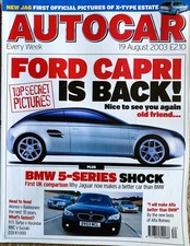 AUTOCAR MAGAZINE 19-AUG-03 - Peugeot 206 GTi 180, Jaguar S-Type, BMW 530i E60