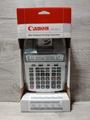 Canon P23-DH V Mini Desktop Printing Calculator 2 Color Print Clock/Calendar NEW