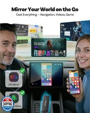 OTTOCAST Mirror Touch with Wireless Carplay Adapter, Mirror and Watch Any APP...