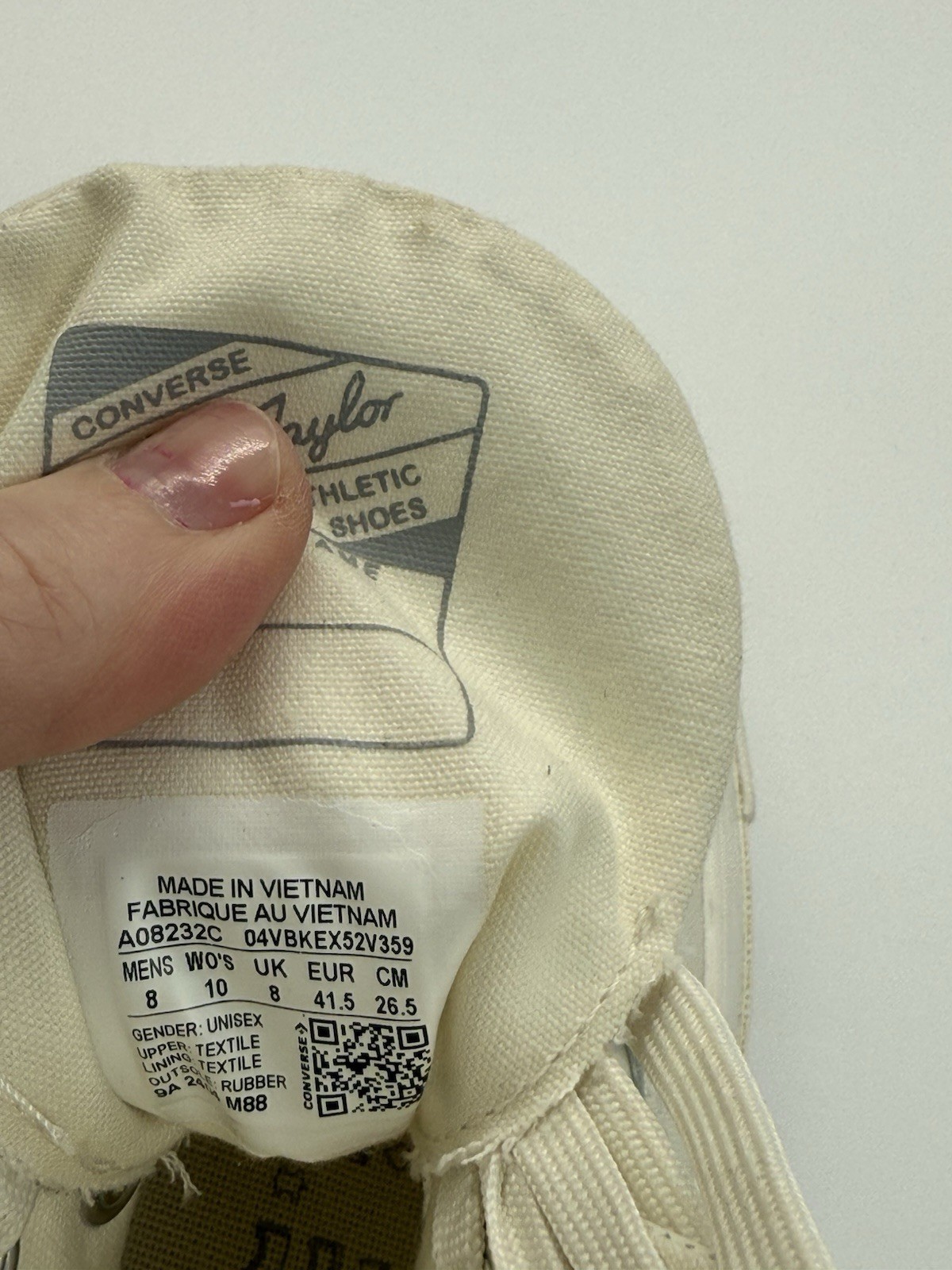 Converse White Gold Leather Trim High top Unisex Men’s 8 Women’s  Size 10 thumbnail 15