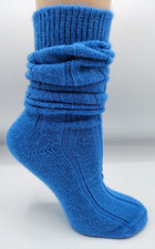New Old Stock Electric Blue Knee High Slouchy Roller Skate Socks One Size