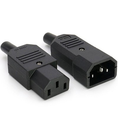 Devices C14`Plug C13`Cold Coupling 250V`10A Socket Power Plug`IEC-320 Black`New