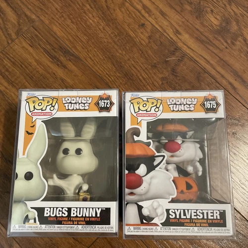 Funko Pop! Vinyl: Looney Tunes - Bugs Bunny #1673 - Sylvester #1675 W/Protector 