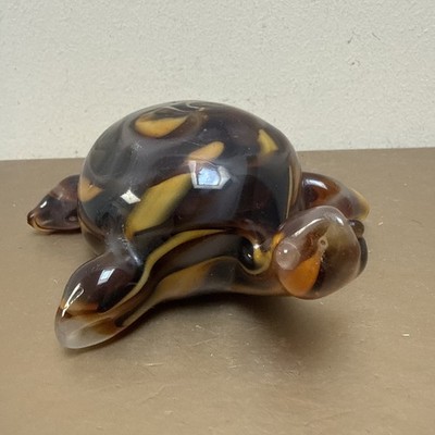 Bernstein Braun Kunstglas Schildkröte Schildkröte Pfepergewicht Leichte Beschädigung der Zehen (M)
