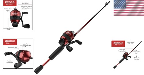 Premium 2-Piece Fishing Rod & Anti-Reverse Spincast Reel for All Species Fishing - Picture 2 of 12