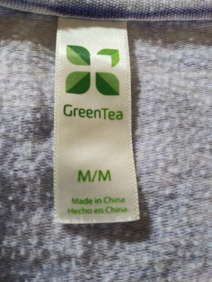 Camiseta Green Tea roxa gola V manga curta M burnout peso leve - Imagem 2 de 4