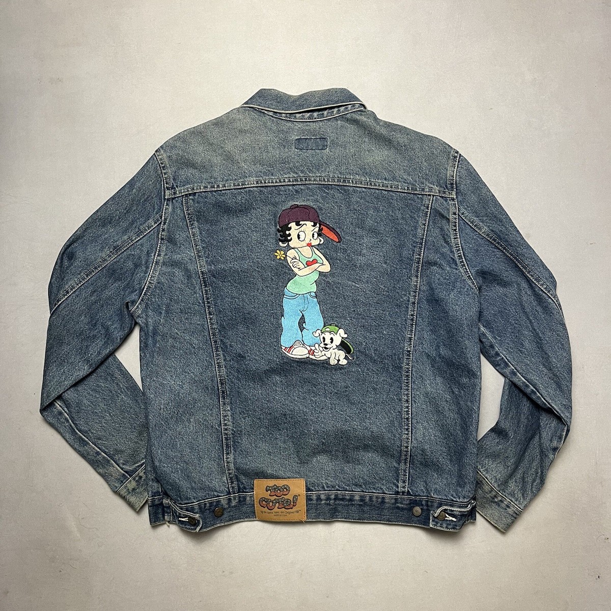 ビンテージデニムジャケット TOO CUTE MADE IN USA Vintage 90s Betty Boop Too Cute Denim Trucker Jacket USA XL | eBay