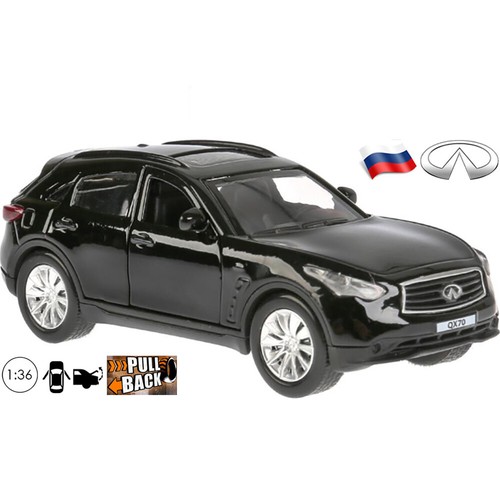 Diecast Car Infiniti QX70 Black - 1/36 Scale Toy Model Luxury Crossover SUV