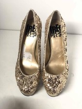 Free Press Yellow Sequin Pump High Heels Size 6M $255 #74 TRY ON