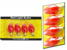 Pack of 4 Small Red Light Bulbs for Christmas or Events