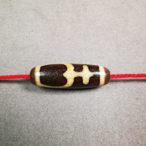Gandhanra Tibetan Longevity Treasure Vase Dzi Bead,36*11 mm,Zee Bead