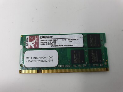 Dell Inspiron 1545 RAM Memory 1GB DDR2 PC2 Kingston KTD-INSP6000/1G Genuine  Item UK