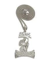 New Hypnotize Minds Pendant & 20" 3mm Cuban Link Chain White Gold Plated