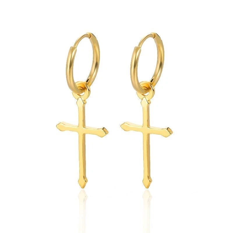 18k gold 2024 cross earrings