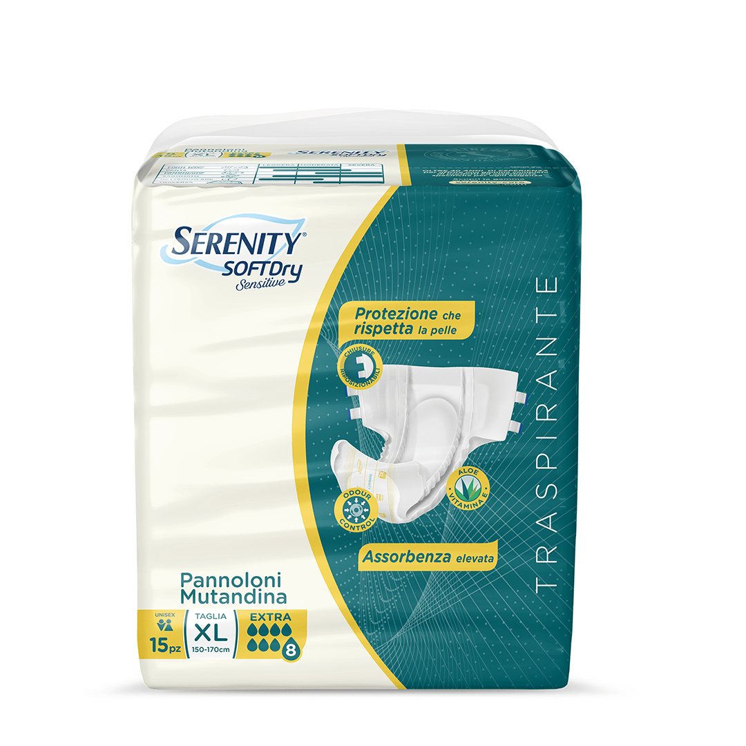 15 Pannoloni SERENITY Soft Dry Slip EXTRA XL Pannolone a Mutandina per Anziani