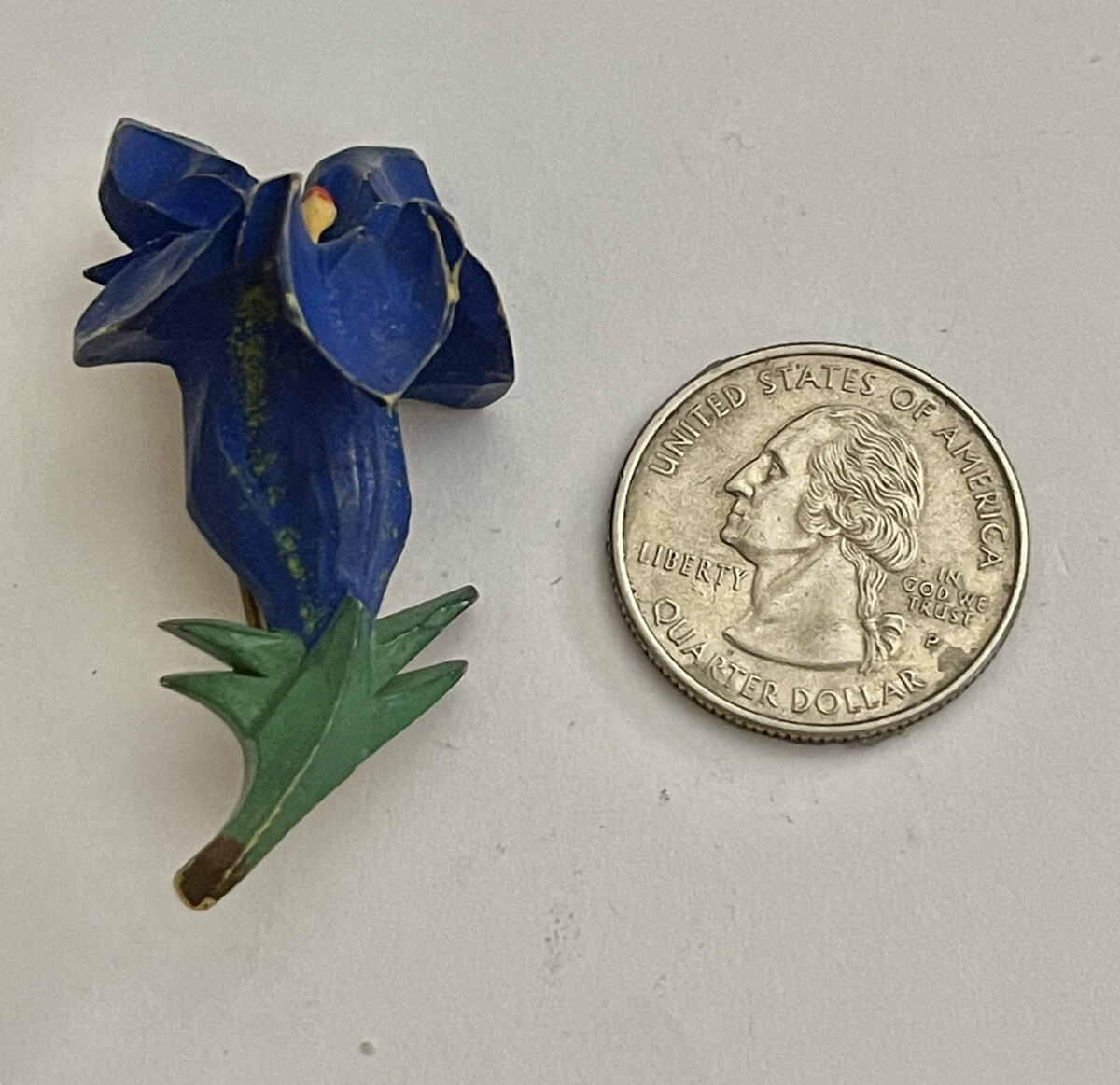 Antique Handcrafted Primitive Carved Gentian Flow… - image 3