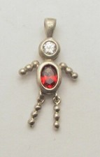 925 STERLING SILVER BIRTHSTONE BABY BOY JANUARY PENDANT 30x15 MM  2.0 G