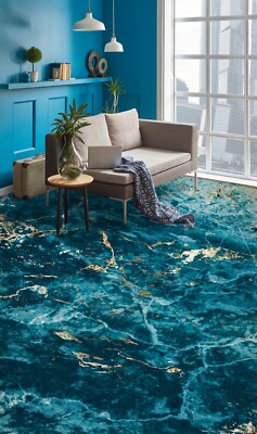 3D Blue Gold Texture O196 Floor WallPaper Murals Wall Print Decal 5D Eve 2023