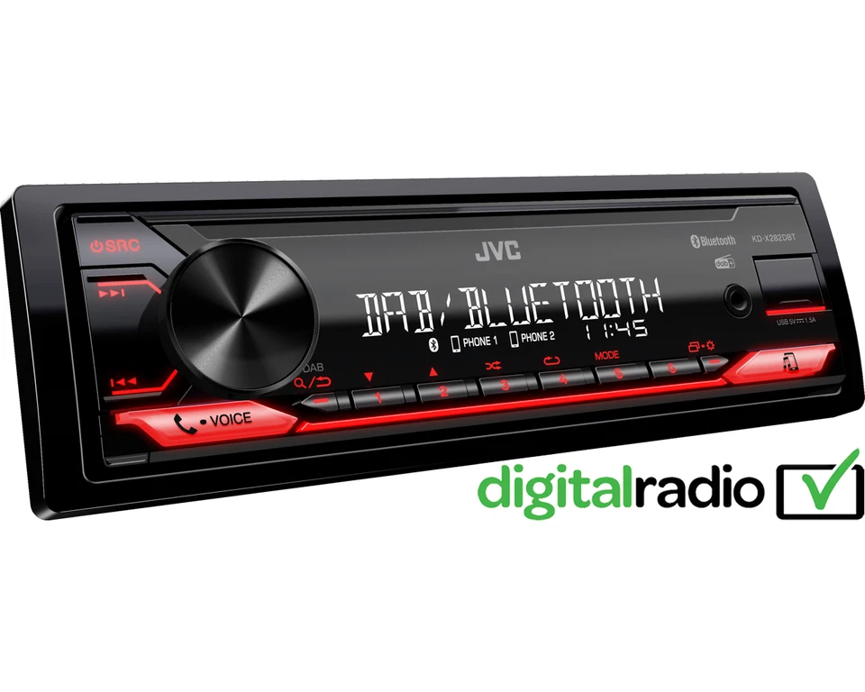 Autoradio 1DIN JVC KD-X282DBT con USB, AUX,Bluetooth, DAB/DAB+, 1preout,Flac. - Immagine 2 di 3