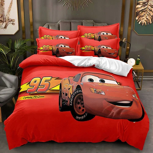 Cars Lightning McQueen Quilt Duvet Cover Pillowcase Bedding Set Single Double UK