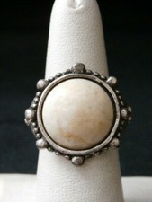 Unique Vintage Sterling Silver Agate Southwestern Ring. Make Offer 2175