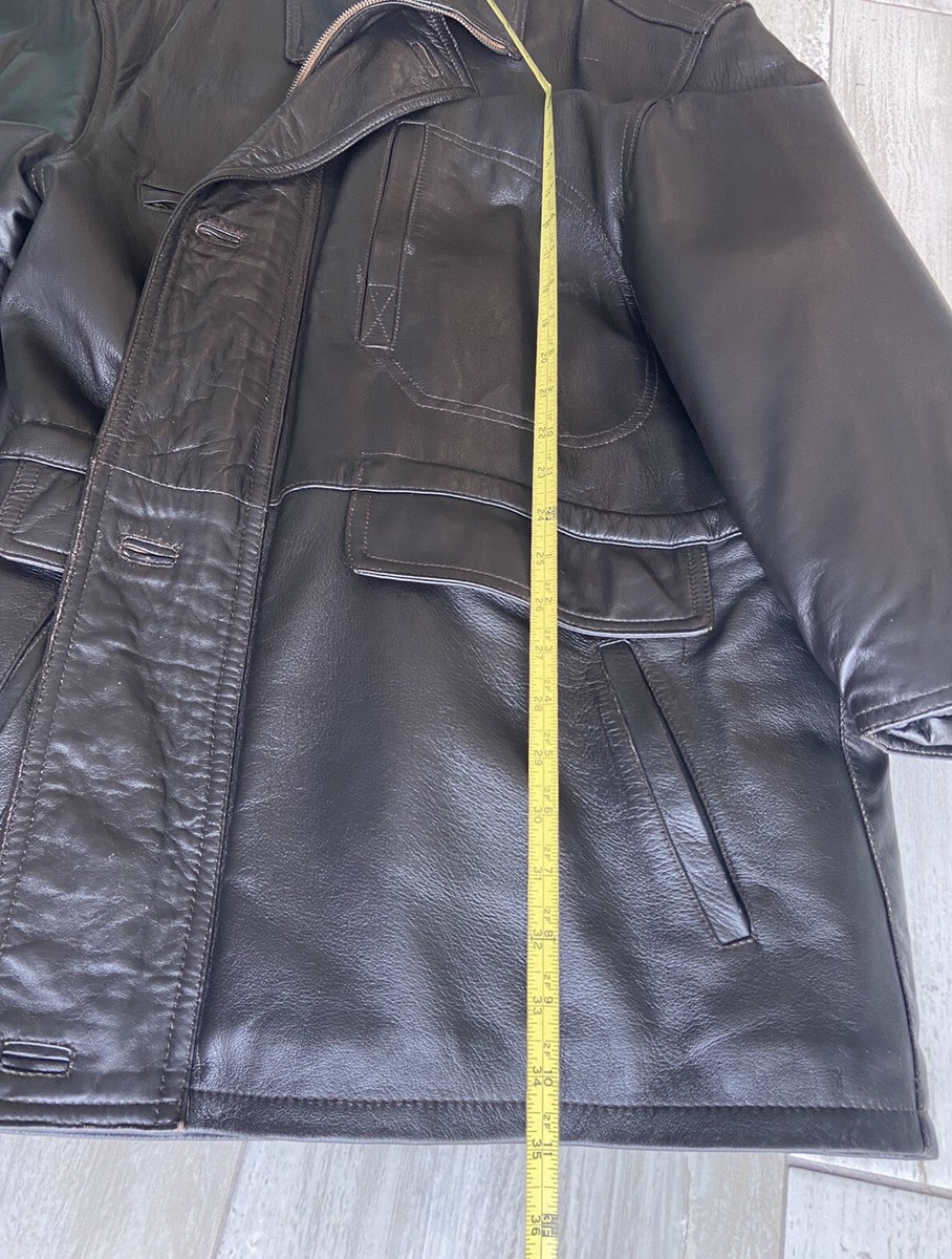 Leather Men’s Jacket Custom Made By Vera Pelle Size 54 Made in Italy Pre-Owned View 6